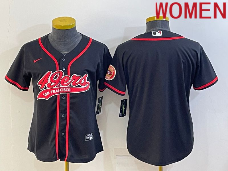 Women San Francisco 49ers Blank Black 2022 Nike Co branded NFL Jerseys->women nfl jersey->Women Jersey